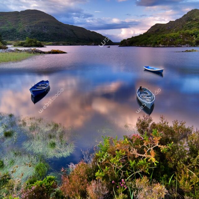 webstoodio | Zdjęcia krajobrazowe | Łódki na jeziorze Muckross Lake w Parku Narodowym Killarney, Irlandia