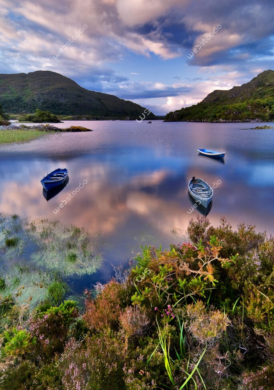 webstoodio | Zdjęcia krajobrazowe | Łódki na jeziorze Muckross Lake w Parku Narodowym Killarney, Irlandia